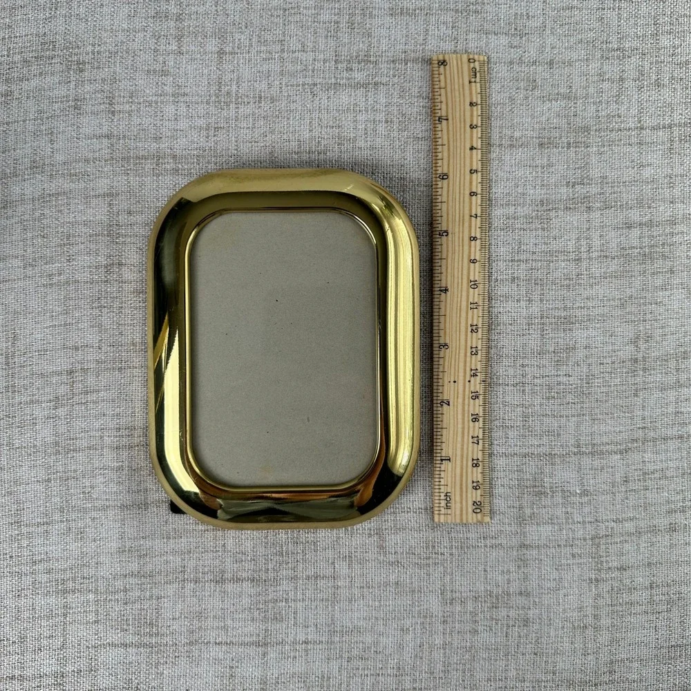 Vintage Brass Picture Frames Set of 2 4x6 Gold Black Korea Hollywood Regency